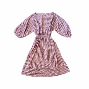 Vintage Montgomery Ward 80s Floral Midi Dress Balloon Sleeve - Size S